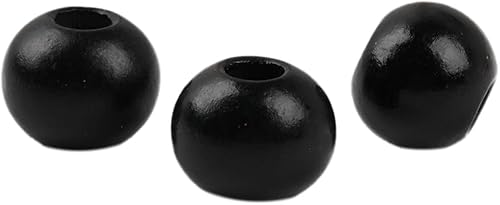 Wambere Lot de 50 perles rondes en bois multicolores de 20 mm de diamètre à enfiler - Perles dispersées en bois - Avec trou de 7 mm de diamètre - Pour bracelets et colliers DIY - Vert - Nail Gallerys