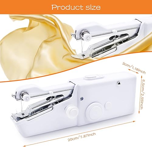 UptVin Machine à Coudre Portable à Main, Mini Couture pour débutant adulte, Electrique Machines à Coudre avec Kit de Couture pour DIY, Vêtements,Tissu, Rideaux (prise de charge incluse) - Nail Gallerys