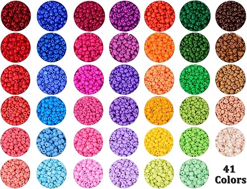 10250 Perles De Verre Bracelet, BetterJonny 41 Couleurs 3mm Perles de Rocaille en Verre Art La Décoration de Bricolage & Bijoux Fabrication Kit pour Fabrication de Bracelets Colliers - Nail Gallerys