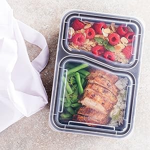  petits récipients de préparation de repas réutilisables micro-ondes plateaux alimentaires