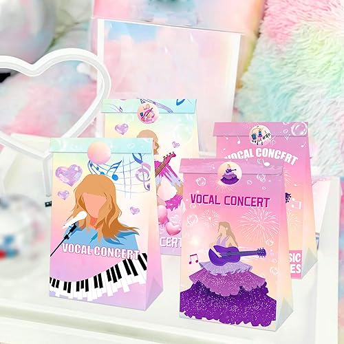 JeVenis 12 pcs thème chanteur sacs favoris de fête sacs cadeaux pour fête d'anniversaire sur le thème de singer sac à bonbons pour enfants pour l'anniversaire, le mariage, la fête de mariage - Nail Gallerys
