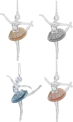 Homestreet Belle décoration de sapin de Noël en forme de ballerine élégante à paillettes - Plusieurs couleurs (doré pâle) - Nail Gallerys