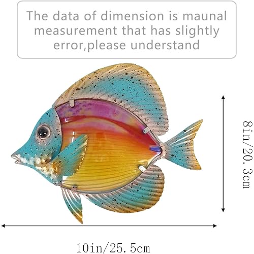 KIPPOT Poisson en Métal - Décoration Murale d'Art sur le Thème de l'Océan, Sculpture Murale en Forme de Poisson Tropical - Nail Gallerys
