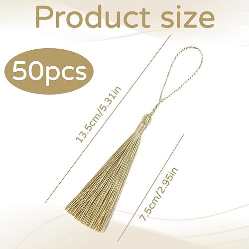 Lot de 50 mini pompons dorés en soie, pompons faits à la main, pendentifs à pompons, pompons dorés et soyeux, pompons dorés pour bijoux, souvenirs, marque-pages, accessoires de bricolage - Nail Gallerys