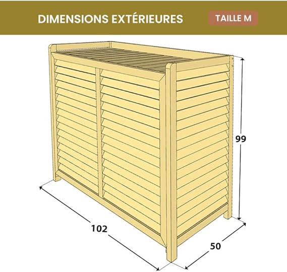 COFFRE CLIM Cache Climatiseur Bois Pivert - Conception Francaise - Couleur Miel - Nail Gallerys