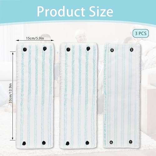 3 Pièces pour Leifheit Clean Twist M Micro Duo Microfibre Serpillères de Rechange Kit,33x15cm pour Leifheit Combi M Micro Duo Housses de Rechange, pour Balai Nettoyante - Nail Gallerys