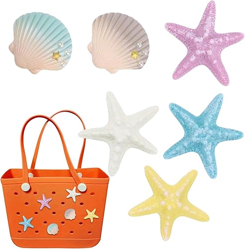 Arrovarp Accessoires de sac Bogg,breloque de sac Bogg | 6 pièces coquille d'étoile de mer sac fourre tout breloque sac de plage accessoires | Petit accessoire de sac mignon, breloque décorative pour - Nail Gallerys