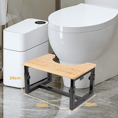 mumisuto Tabouret Toilette en Bois, Marche Pied Toilette, Tabouret Toilette Physiologique, Marche Pied WC Pliable AntidéRapant pour Salle Bain Anti Constipation pour Adultes Et Enfants - Nail Gallerys
