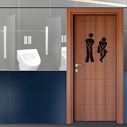Plaque de toilette, transparente, autocollante, pour salle de bain et toilettes d'invités, 12 cm x 4 mm, avec inscription « Homme Femme » - Nail Gallerys