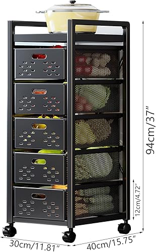 Treesunshine Chariot de cuisine à 6 niveaux avec roulettes - Chariot de service mobile avec rangement extensible - Chariot de rangement à roulettes pour cuisine, salle de bain, bureau, coin - 30 x 40 - Nail Gallerys