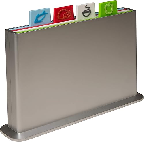 Styleshop777 Ensemble de Planches à découper avec icônes, Index, Plastique, Anti-dérapant, Planches à découper avec Codes Couleur avec Support - Type 1 - Nail Gallerys