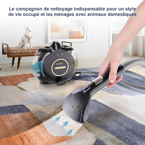 Nettoyeur de Tapis 600W/18Kpa pour Pulvériser, Récurer et Aspirer, Nettoyeurs Tapis et Moquettes avec Double Réservoirs pour Voiture, Rideaux et Coussins, Animaux de Compagnie - Nail Gallerys
