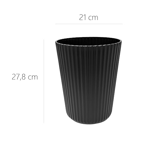 Sinoba ANX - Poubelle à papier - En plastique solide - Idéale pour chambre d'enfant, bureau, cuisine - Hauteur : 27,8 cm - 9 l - Noir - Nail Gallerys