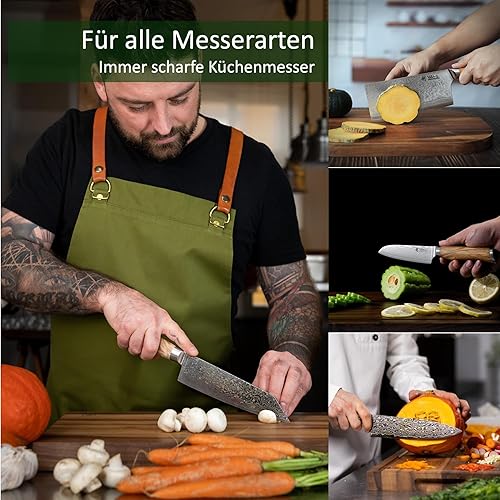 Wakoli Pierre à aiguiser pour couteaux Grain 1000 et 4000 (rectoverso) Pierre à aiguiser pour aiguiser les couteaux damassés et en acier Pierre à aiguiser avec support en bambou et silicone et - Nail Gallerys