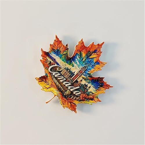 Aimant de réfrigérateur 3D en forme de feuille d'érable canadienne - Cadeau souvenir - En résine faite à la main - Décoration pour la maison et la cuisine - Nail Gallerys