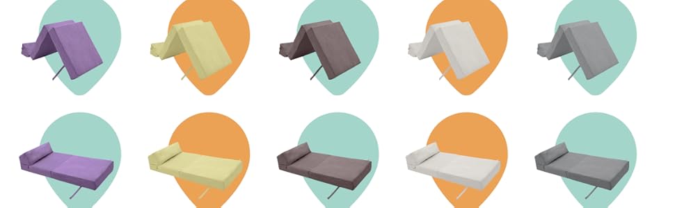 Zbed Lit d'invité futon canapé lit pliant lit simple couchage Z lits pour enfants