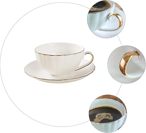 Cabilock Ensemble Tasse Et Soucoupe En Porcelaine Tendre Service À Thé Et À Café 4 Pièces Vaisselle En Porcelaine Pour - Nail Gallerys