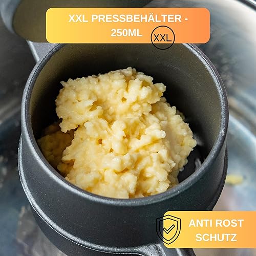 Thiru Presse à spätzle - Vainqueur du test 2024 - Testez sans risque pendant 60 jours - Presse-purée avec boutons de support et écumoire - Idéal pour les spätzle, les pommes de terre, les jus - Nail Gallerys