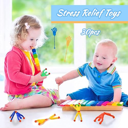 30PCS Jouets Anniversaire Garcon Fenêtre Crawler,15 Mains Collantes et 15 Grimpeurs Muraux Collants,Extensibles Collants, Cadeaux Anniversaire pour Enfants,Fournitures de Fête pour Enfants - Nail Gallerys