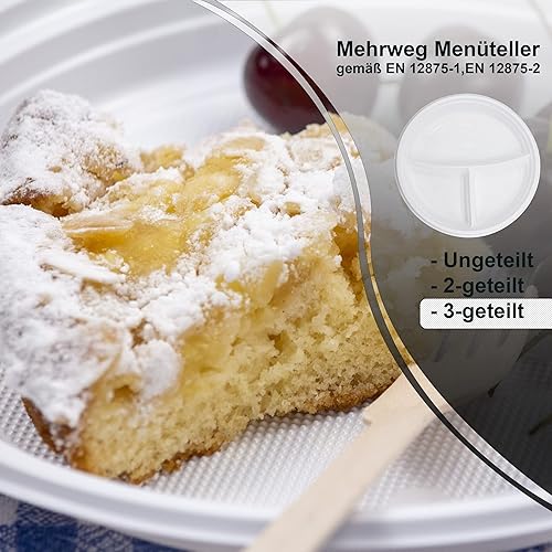 Commerline Assiettes en plastique réutilisables,Couverts en plastique,Assiettes réutilisables,Vaisselle de fête,Ensemble de couverts,Set de vaisselle (100, assiettes en 2 pièces) - Nail Gallerys