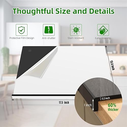 Planche à découper en acrylique noir, extra épaisse et antidérapante pour comptoir de cuisine, tapis de découpe pour fruits et légumes, surface durable et adaptée aux couteaux, facile à nettoyer - Nail Gallerys