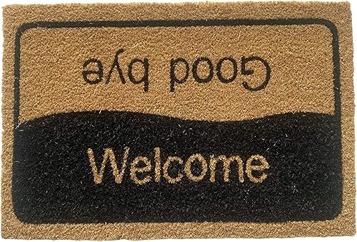 Teppich-Traum Paillasson Moderne en Coco Durable • Motif Chat coloré • Jaune Marron Orange, 45 x 75 cm - Nail Gallerys