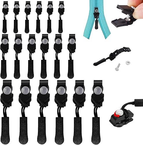 18 Pcs Tête De Fermeture éclair, Fermeture éclair D'assemblage, Substitut De Tête De Fermeture éclair, Réparation Universelle De Fermeture éclair,Convient Vêtements Et Sac À Dos - Nail Gallerys