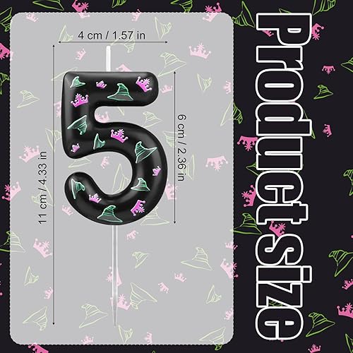 Bougie d'Anniversaire Maléfique, Bougie d'Anniversaire Numérotée Rose et Verte Décoration de Gâteau pour Fête de Sorcière Maléfique (Numéro 6) - Nail Gallerys