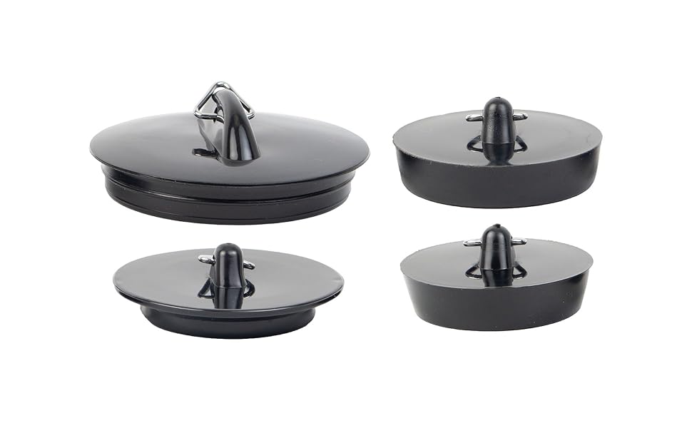 Lot de 4 bouchons en PVC, 1 bouchon de 41 à 36 mm, 45,5 à 42 mm, 43 à 39 mm, 53 à 52 mm.