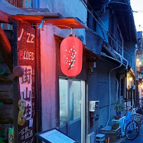 FuMeiJiaJiaJu 10 Pouces Lanterne Japonaise Lanterne Suspendue Décorative en Tissu Imperméable Lanterne Rouge Chinoise Lampe Lanterne Décorations pour Restaurant Bar Magasin (2PCS Rouge) - Nail Gallerys