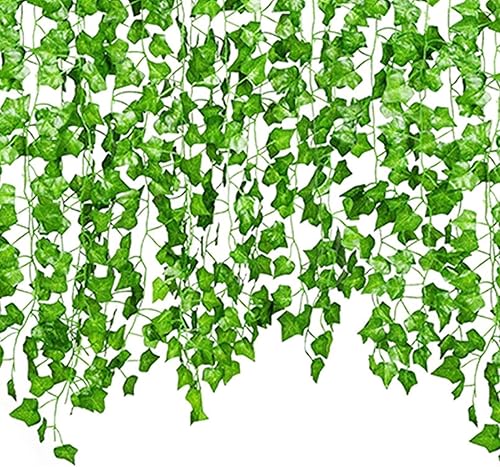 Guirlande de lierre artificiel – Guirlande de lierre artificielle | Feuilles de lierre | 2,2 m | Imperméable et résistant à la déchirure facile à utiliser pour décoration de chambre à coucher, mur de - Nail Gallerys