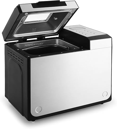 Klarstein Country-Life Machine à Pain 12 Programmes pour cuisson au four, programme rapide, préparation automatique, avec moule antiadhésif, capacité jusqu'à 1 kg acier - Nail Gallerys