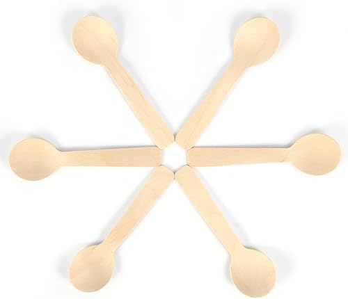 Petite Cuillère à Dessert en Bois Jetable 100 Pièces Cuillères en Bois Jetables Assiettes à Crème Glacée Couverts Cuillère à thé 10 Cm Couverts Couverts Bupplies - Nail Gallerys