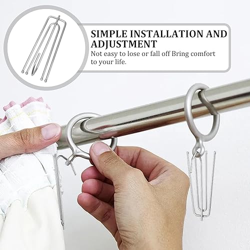 Crochets à Rideau Epais 50 Pièces Crochets à Rideaux en Acier Inoxydable Crochets Griffes de Rideau, Crochets Griffes Rideaux pour Rideau à Plis Pincés, Rideau de Porte, Rideau de Fenêtre - Nail Gallerys