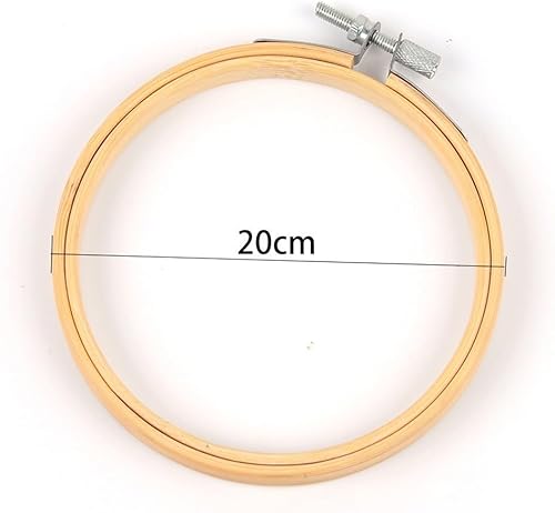 Cercle rond en bambou pour broderie au point de croix pour travaux manuels, broderie, cadre en bois, abri de jardin, cercles à broder (18 cm) - Nail Gallerys