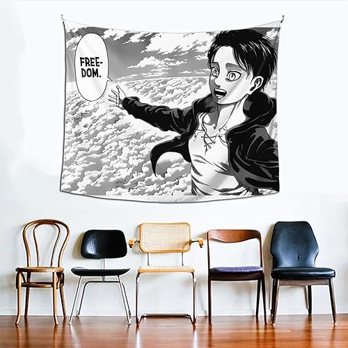 Laupuor Daisyskye Eren Jaeger Freedom - Tapices para recámara, sala de Estar, recámara, decoración cómoda y moderna de 60 x 51 pulgadas - Nail Gallerys