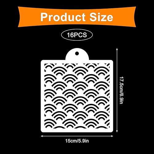 SRIZIAN 16 Psc Pochoirs Gâteau, Pochoirs Gaufrage Gâteau, Outils de Décoration Gâteau Peinture Cuisson pour Décoration Dessert Mariage Anniversaire (17.5cm×15 cm) - Nail Gallerys