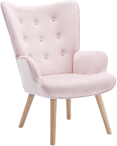 Vente-unique - Fauteuil en Velours Rose VATELY - Scandinave - Nail Gallerys