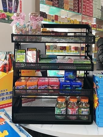 Panier de Fruits et legumes, Étagère à collations pour comptoir, Panier de Rangement en métal pour Armoire de Cuisine, Garde-Manger, fête, cinéma Maison, présentoir à Bonbons, présentoir à 4 Niveaux - Nail Gallerys