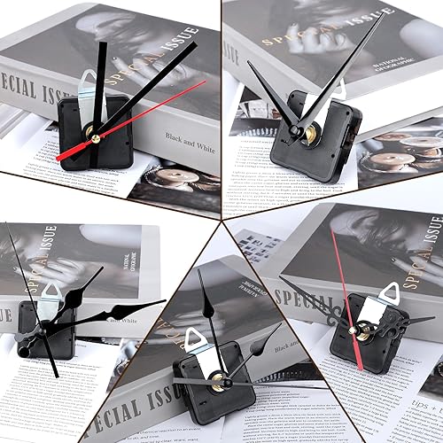 AiQInu Mecanisme Horloge Murale, Kits de Mouvement d'Horloge Quartz, avec 5 Paires différentes Horloge Aiguilles, pour Remplacement et Rechange Bricolage d’Horloge (16 mm, 22 mm) - Nail Gallerys