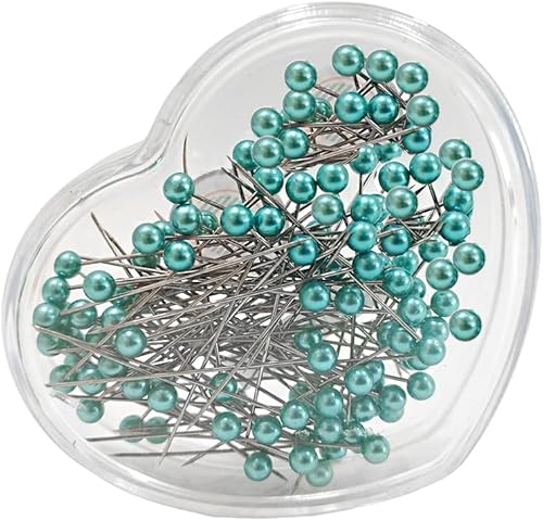 Lot de 100 épingles de couture avec tête ronde et boule de couleur - Pour décoration, nœuds et mariages (turquoise -251) - Nail Gallerys