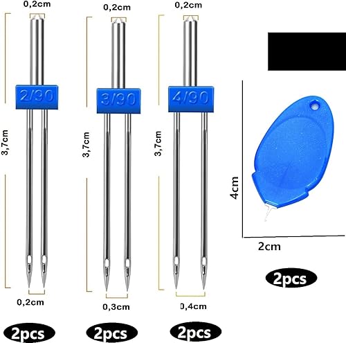 Aiguilles pour Machines à Coudre,Aiguille Jumelles Stretch,Aiguilles Jumelles Universelles,Aiguilles Doubles Machine à Coudre,Convient à Toutes Les Machines à Coudre Familiales Courantes,6 Pièces - Nail Gallerys
