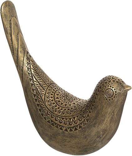 Atmosphera - Statuette Oiseau - résine - doré - H17 cm - Nail Gallerys