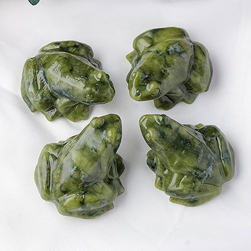Frog Statue, petite figurine grenouille - Statue de grenouille en jade | Décoration de table - Sculptures d'animaux réalistes pour chambre à coucher - Décoration de méditation de Noël - Nail Gallerys