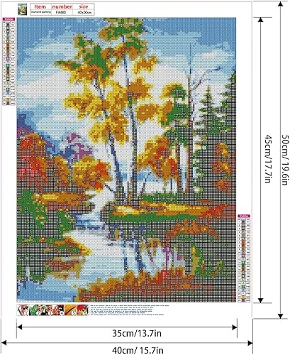 DCIDBEI 40x50CM Paysage Forêt 5D Diamond Painting Kit, DIY Tableau Strass Diamant Complet Carré Square, Peinture Diamant Set Grand Format, Diamond Art pour Adulte/Enfants/Accueil Décor - Nail Gallerys