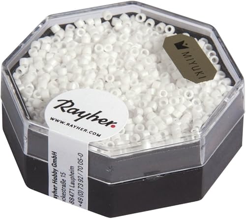 Rayher Miyuki Delica 1 6 mm blanc neige, Large - Nail Gallerys