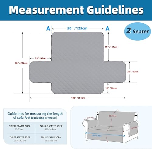 Jaotto Housse de Canapé Imperméable 3 Places Housse Canapé Reversible à l'eau Housse Canapé Anti Poils Animaux Protecteur de Canapé Universelle pour Chiens,Gris Foncé - Nail Gallerys