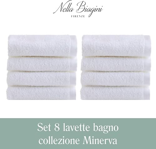 NELLA BIAGINI Serviette de bain 30 x 30 cm, set de serviettes de bain, lot de 4, 100 % éponge de pur, coton, 420 g/m², doux, absorbants, pratiques, résistants, couleur unie. Modèle : Minerva - Nail Gallerys
