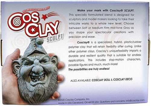 Cosclay Sculpt - Soft Gray - Flexible Polymer Clay (1lb) - Nail Gallerys