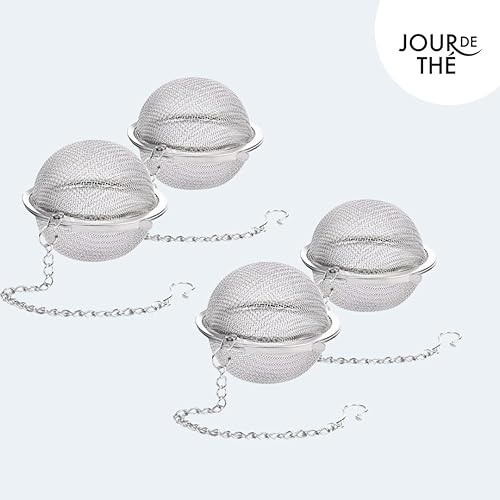 Boule à thé (boite de 4) | Infuseur boule à thé en acier inoxydable 4,5 cm | Réutilisable et facile à nettoyer | Idéal pour théières, tasses et mugs - Nail Gallerys